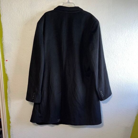 Stafford Men’s Top Coat Black Wool Blend Signature Classic Fit Size 52 - Picture 11 of 16